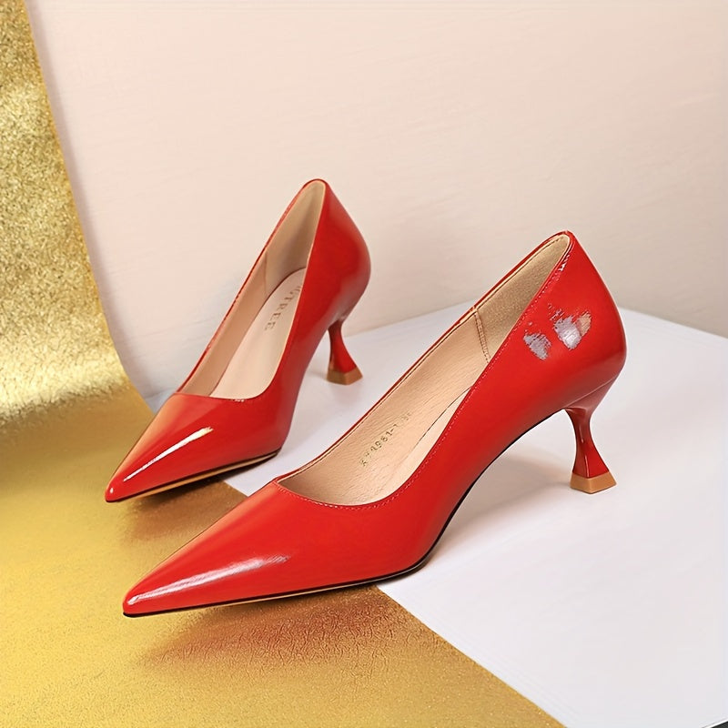 Chic Pointed Toe Stiletto Pumps - Sleek Solid Color Design - Versatile Dress Shoe for Any Occasion