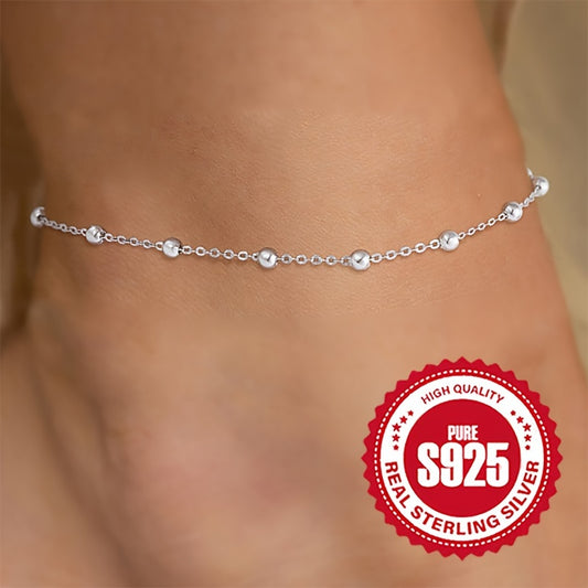 Elegant Minimalist 925 Silver Thin Chain Anklet Elegant Ankle Bracelet Jewelry Decoration Daily Wear