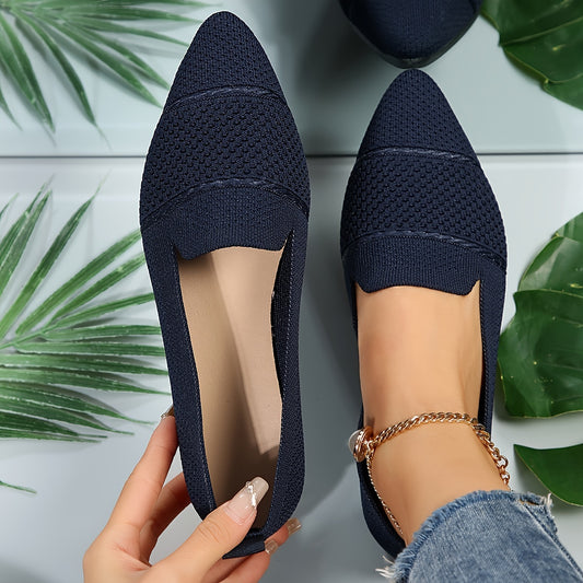 Women's Lightweight Mary-Jane Flats: Comfortable Pointed Toe, Breathable Fabric, All-Season Slip-On Elegance