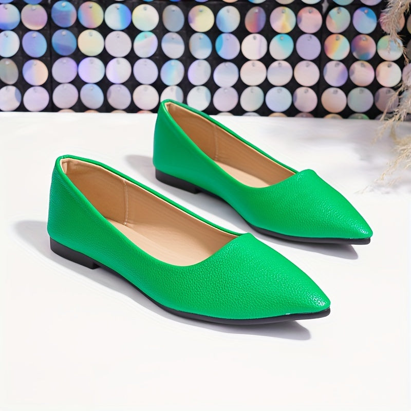 Elegant & Chic Women's Slip-On Flats: Lightweight, All-Season Comfort with a Pointed Toe Design