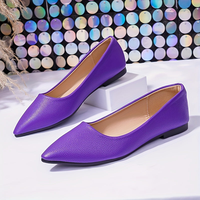 Elegant & Chic Women's Slip-On Flats: Lightweight, All-Season Comfort with a Pointed Toe Design