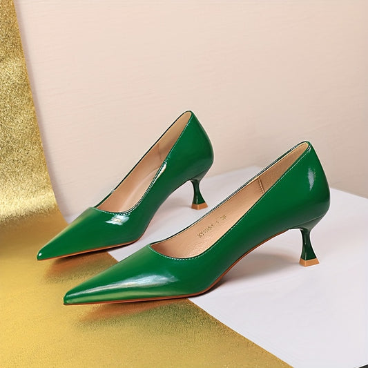 Chic Pointed Toe Stiletto Pumps - Sleek Solid Color Design - Versatile Dress Shoe for Any Occasion